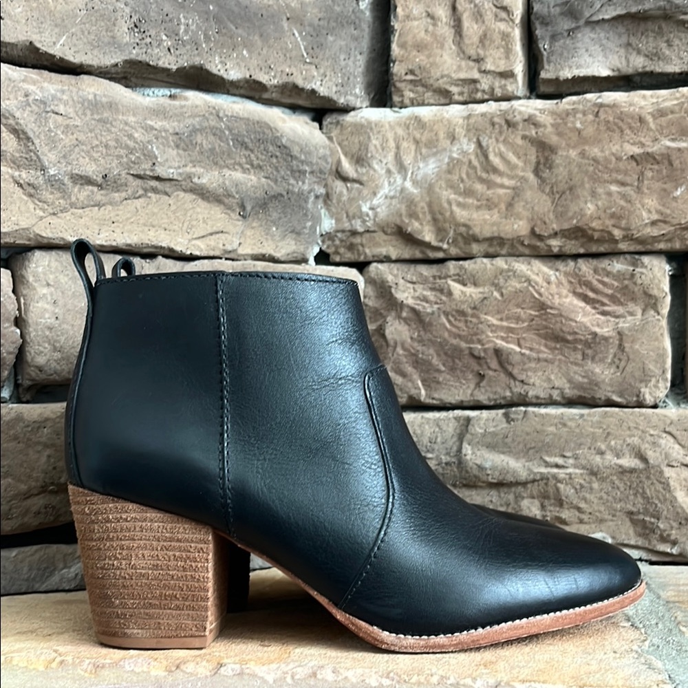 Madewell Brenner Black Leather Ankle Boots / SZ 8